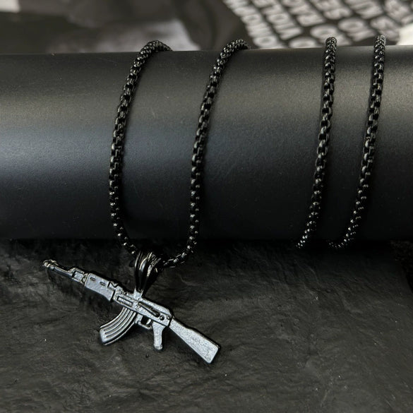 Wholesale Alloy Ak47 Gun Pendant Necklace Electroplated Unisex Fashion Jewelry