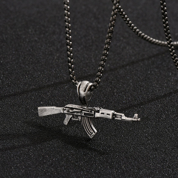 Wholesale Alloy Ak47 Gun Pendant Necklace Electroplated Unisex Fashion Jewelry