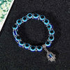 Wholesale Alloy And Resin Devil Eye Necklace Pendant With 8Mm Round Beads And Evil Blue Eyes Handmade Leather Rope Bracelet Geometric Design