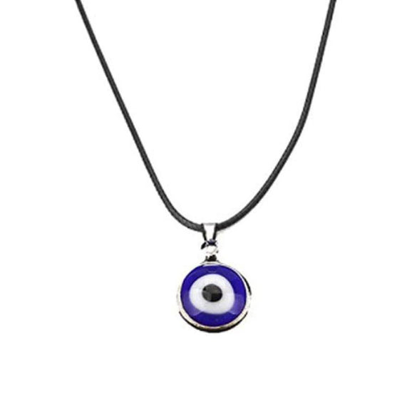Wholesale Alloy And Resin Devil Eye Necklace Pendant With 8Mm Round Beads And Evil Blue Eyes Handmade Leather Rope Bracelet Geometric Design