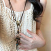 Wholesale Alloy And Resin Heart And Geometric Style Necklace Set With Diamonds For Women