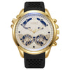 Wholesale Alloy And Silicone Men's Business Style Round Dial Quartz Watch With Sapphire Crystal Glass Mirror And Stainless Steel Doublesided Press Buckle