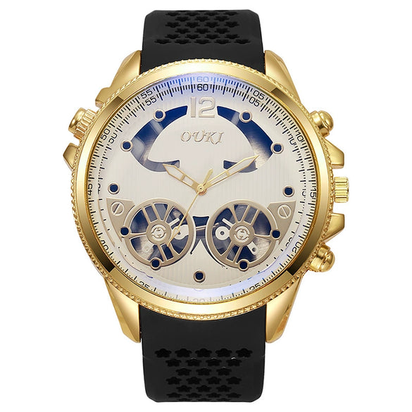 Wholesale Alloy And Silicone Men's Business Style Round Dial Quartz Watch With Sapphire Crystal Glass Mirror And Stainless Steel Doublesided Press Buckle