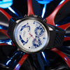 Wholesale Alloy And Silicone Men's Business Style Round Dial Quartz Watch With Sapphire Crystal Glass Mirror And Stainless Steel Doublesided Press Buckle