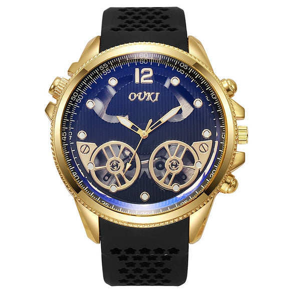 Wholesale Alloy And Silicone Men's Business Style Round Dial Quartz Watch With Sapphire Crystal Glass Mirror And Stainless Steel Doublesided Press Buckle