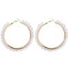 Wholesale Alloy And 925 Silver Hollow Big Circle Pearl Earrings With Geometric Pattern For Women Retro And Simple Style