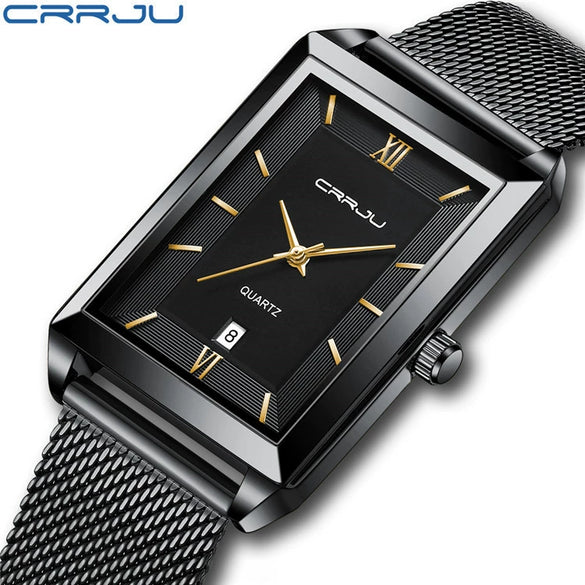Wholesale Alloy And Stainless Steel Casual Business Fashion Men's Rectangular Dial Watch