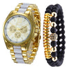 Wholesale Alloy And Stainless Steel Men's Leisure Round Dial Quartz Watch With Fake Three Eye Design