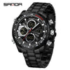 Wholesale Alloy And Steel Strip Multifunctional Sports Waterproof Electronic Quartz Watch For Men In Highend Style Round Shape