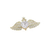 Wholesale Alloy Angel Wings Brooch With Heart Shape And Dropshaped Patterns For Women Electroplated Design