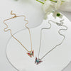 Wholesale Alloy Animal And Zodiac Pattern Butterfly Pendant Necklace With Snake Bone Chain And Electroplating