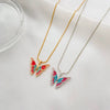 Wholesale Alloy Animal And Zodiac Pattern Butterfly Pendant Necklace With Snake Bone Chain And Electroplating