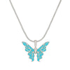 Wholesale Alloy Animal And Zodiac Pattern Butterfly Pendant Necklace With Snake Bone Chain And Electroplating