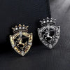 Wholesale Alloy Animal Lion Shield Horse Crown Electroplated Brooch For Men As Suit Accessories Jewelry
