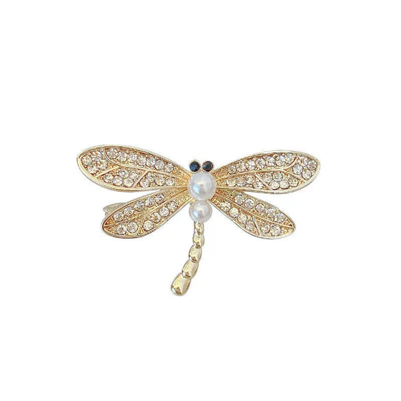 Wholesale Alloy Animal Pattern Electroplated Dragonfly Brooch For Women
