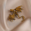 Wholesale Alloy Animal Pattern Retro Brooch With Electroplating For Ladies