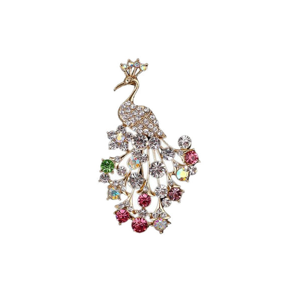 Wholesale Alloy Animal Peacock Brooch Electroplated For Women Fashion Clothing Accessories Jewelry