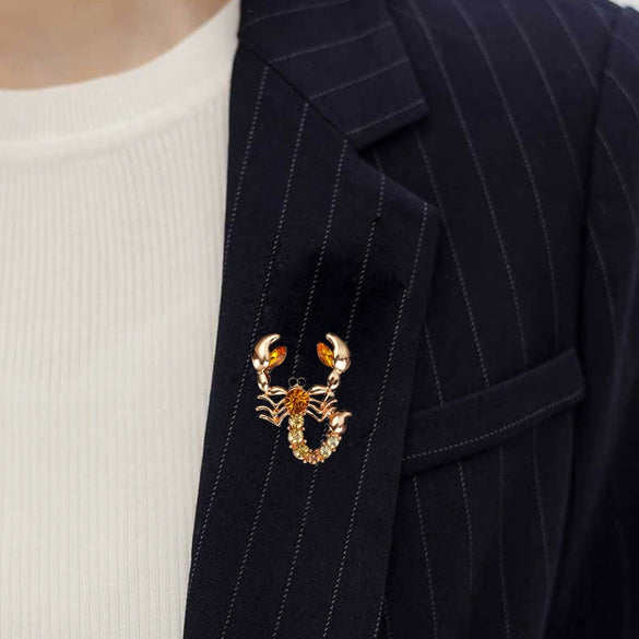 Wholesale Alloy Animal Scorpion Brooch With Electroplating And Diamond For Unisex And Men's Clothing Accessories