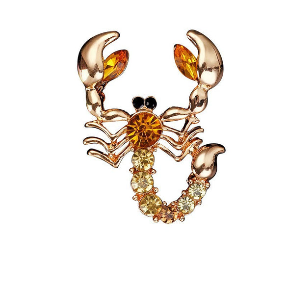 Wholesale Alloy Animal Scorpion Brooch With Electroplating And Diamond For Unisex And Men's Clothing Accessories