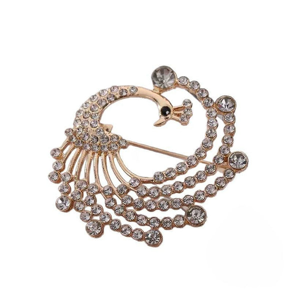 Wholesale Alloy Animal Style Peacock Brooch For Women Electroplated Luxury Accessory