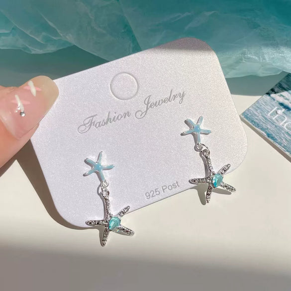 Wholesale Alloy Animal Zodiac Electroplated Women's Earrings In Ocean Summer Beach Style