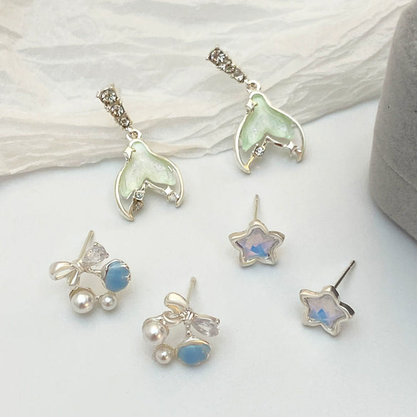 Wholesale Alloy Animal Zodiac Electroplated Women's Earrings In Ocean Summer Beach Style