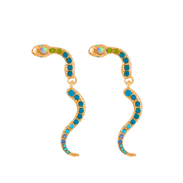 Wholesale Alloy Animal Zodiac Snake Electroplated Piercing Earrings For Women