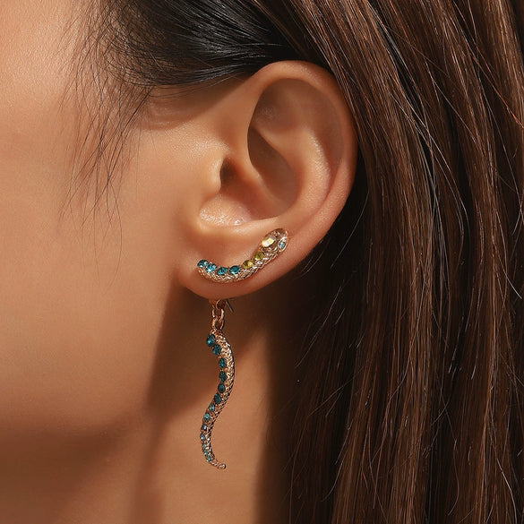 Wholesale Alloy Animal Zodiac Snake Electroplated Piercing Earrings For Women