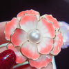 Wholesale Alloy Artificial Gemstones And Semiprecious Stones Inlaid Women's Pearl Flower Brooch