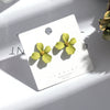 Wholesale Alloy Baking Paint Four Leaf Clover Flower Earrings For Women