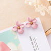 Wholesale Alloy Baking Paint Four Leaf Clover Flower Earrings For Women