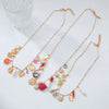 Wholesale Alloy Bamboo Chain Women's Fashion Geometric Star Multilayer Necklace With Electroplating Love Bird Charm