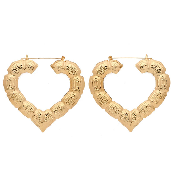 Wholesale Alloy Bamboo Geometric Pattern Electroplated Punk Hiphop Women's Earrings