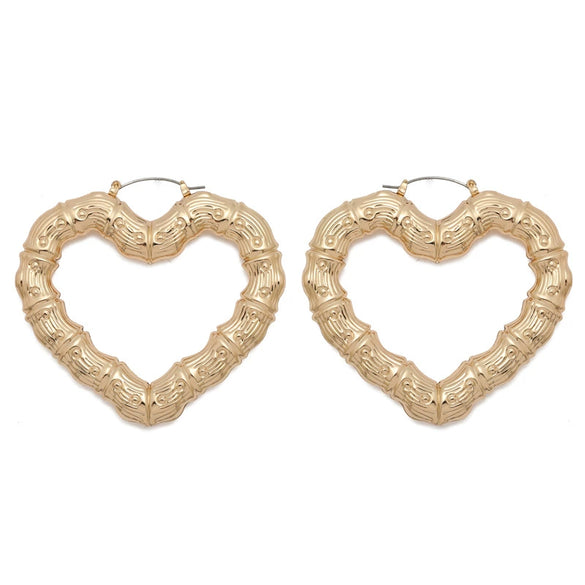 Wholesale Alloy Bamboo Geometric Pattern Electroplated Punk Hiphop Women's Earrings