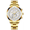 Wholesale Alloy Band Men's Round Dial Quartz Watch With Fake Two Eyes Calendar And Horseshoe Buckle Leisure Style