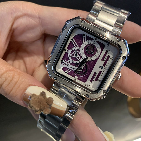 Wholesale Alloy Band Square Casual Watch With Stainless Steel Buckle