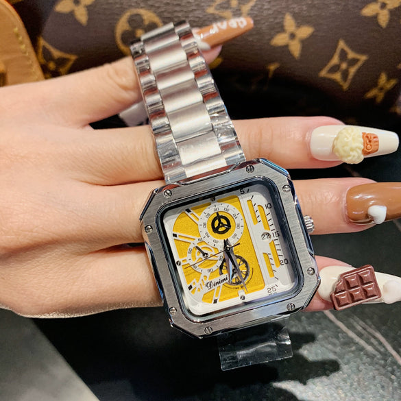 Wholesale Alloy Band Square Casual Watch With Stainless Steel Buckle