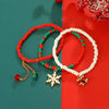 Wholesale Alloy Beaded Bracelet With Snowflake Bell Electroplated For Holiday Fashion