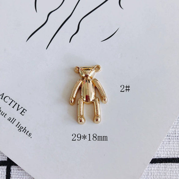 Wholesale Alloy Bear Rose Pendant Earrings Jewelry Accessories