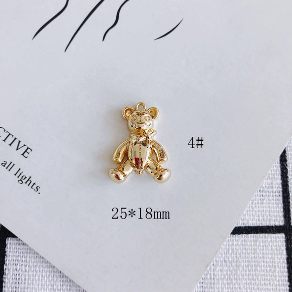 Wholesale Alloy Bear Rose Pendant Earrings Jewelry Accessories