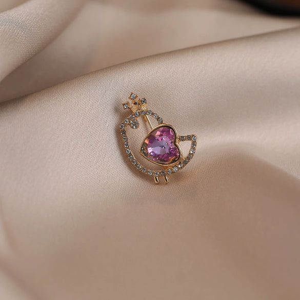 Wholesale Alloy Birdshaped Antirunning Brooch For Women With Electroplating Process Minimalist And Animal Style