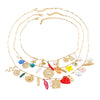 Wholesale Alloy Bohemian Geometric Sunflower Snake Multilayer Charm Necklace For Women With Diamond Design