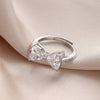 Wholesale Alloy Bow Shaped Opening Adjustable Ring And Bracelet With Electroplating For Women