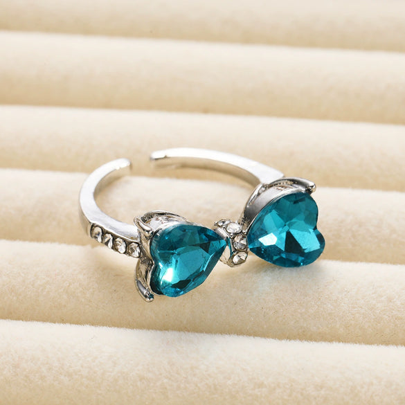 Wholesale Alloy Bow Shaped Opening Adjustable Ring And Bracelet With Electroplating For Women