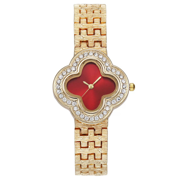 Wholesale Alloy Bracelet Watch With Four Leaf Clover And Rhombus Dial For Ladies