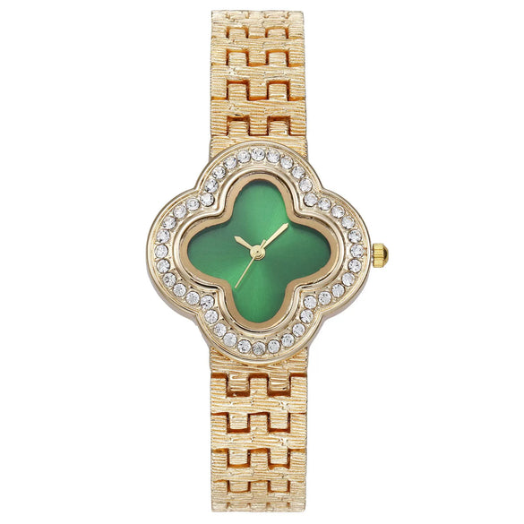 Wholesale Alloy Bracelet Watch With Four Leaf Clover And Rhombus Dial For Ladies