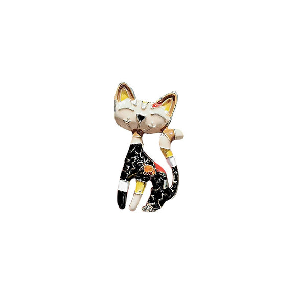 Wholesale Alloy Brooch Pin Retro Black Kitten Design Electroplated Women's Accessories