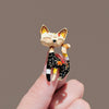 Wholesale Alloy Brooch Pin Retro Black Kitten Design Electroplated Women's Accessories