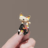 Wholesale Alloy Brooch Pin Retro Black Kitten Design Electroplated Women's Accessories