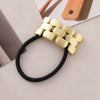 Wholesale Alloy Brushed Square Love Chain Hair Ring With Electroplating Process And High Design Sense